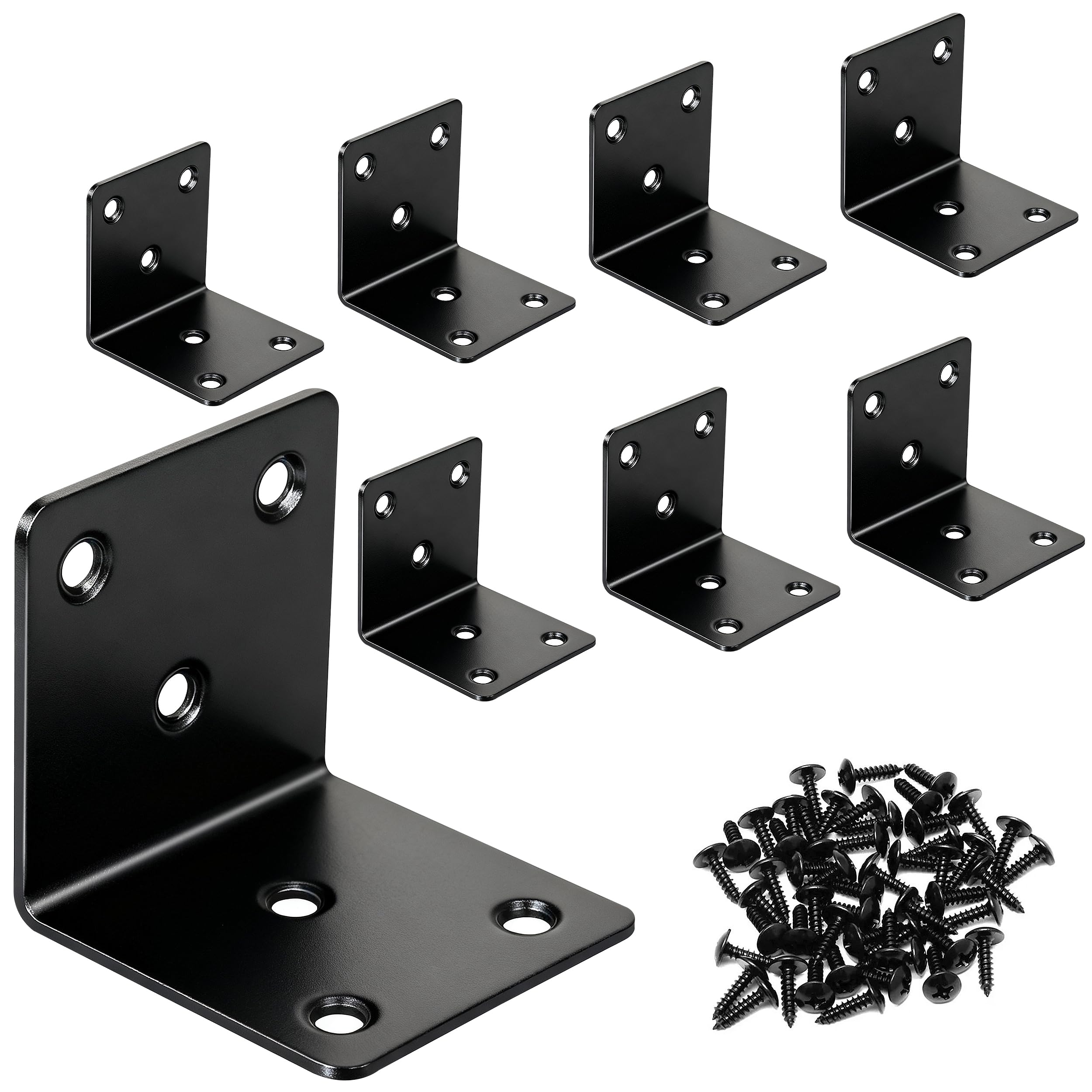 Staffe Angolari in Acciaio Inossidabile 40x40x40mm Nero 10 Pezzi