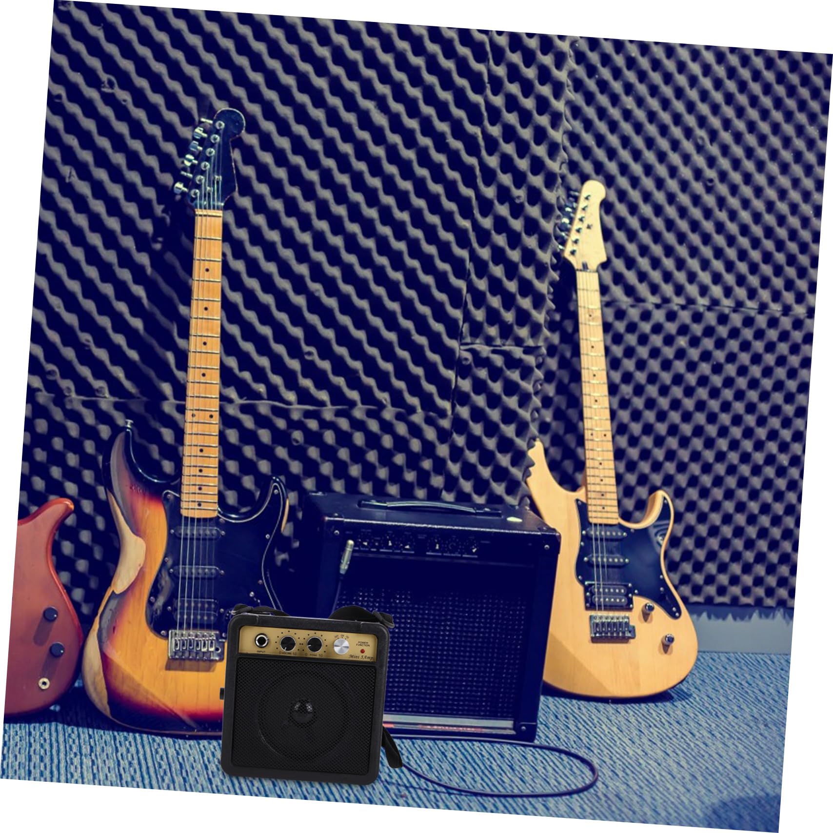 Mini Amplificatore per Chitarra Elettrica 5w Effetti Sonori Integrati e Struttura Robusta in Plastico e Metallo, per Esercitazioni Musicali Pratiche