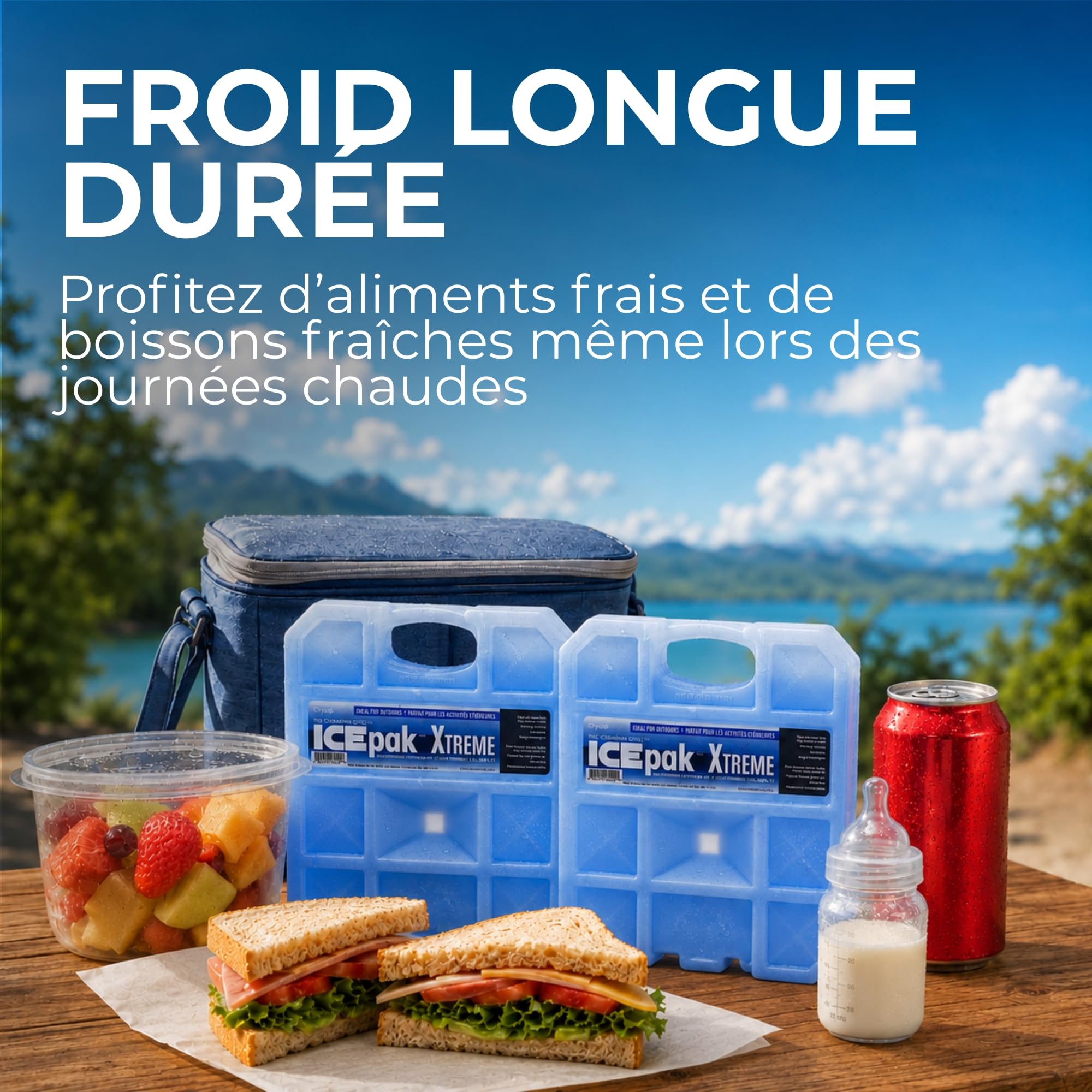 Cryopak ICEpak Extreme – Bloc Réfrigérant Rigide Réutilisable pour Glacières et Sacs Isothermes, sans BPA, Non Toxique, Compatible Congélateur