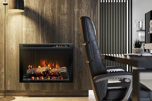Vista 8 de Dimplex 26 Inch Built-in Electric Fireplace - Multi-Fire XHD Firebox with Logs and Realistic Multi-Color Flames Model: XHD26L Firebox con registros