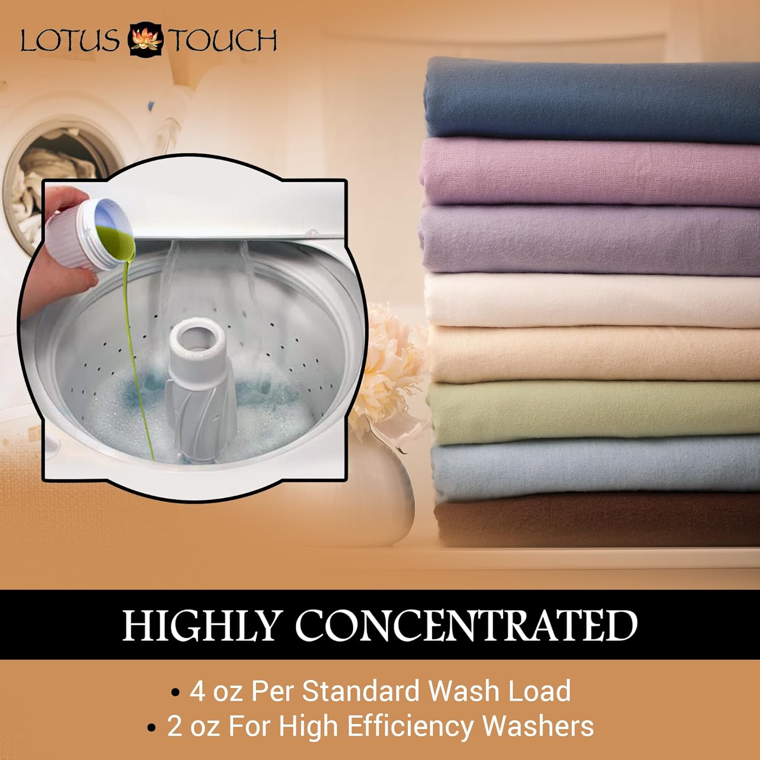 Lotus Touch Always Fresh Laundry Detergent For Massage Table Sheets and Spa Linens Professional Grade - 1 Gallon - Spring Fresh Scent - Removes Tough Stains Left by Massage Oil, Lotion and Cream