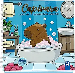 Cuties Edição Especial de Luxo - Capivara: Livro de Colorir para Adultos com Capa Dura, Ilustrações de Capivaras e Lâmina de Acetato