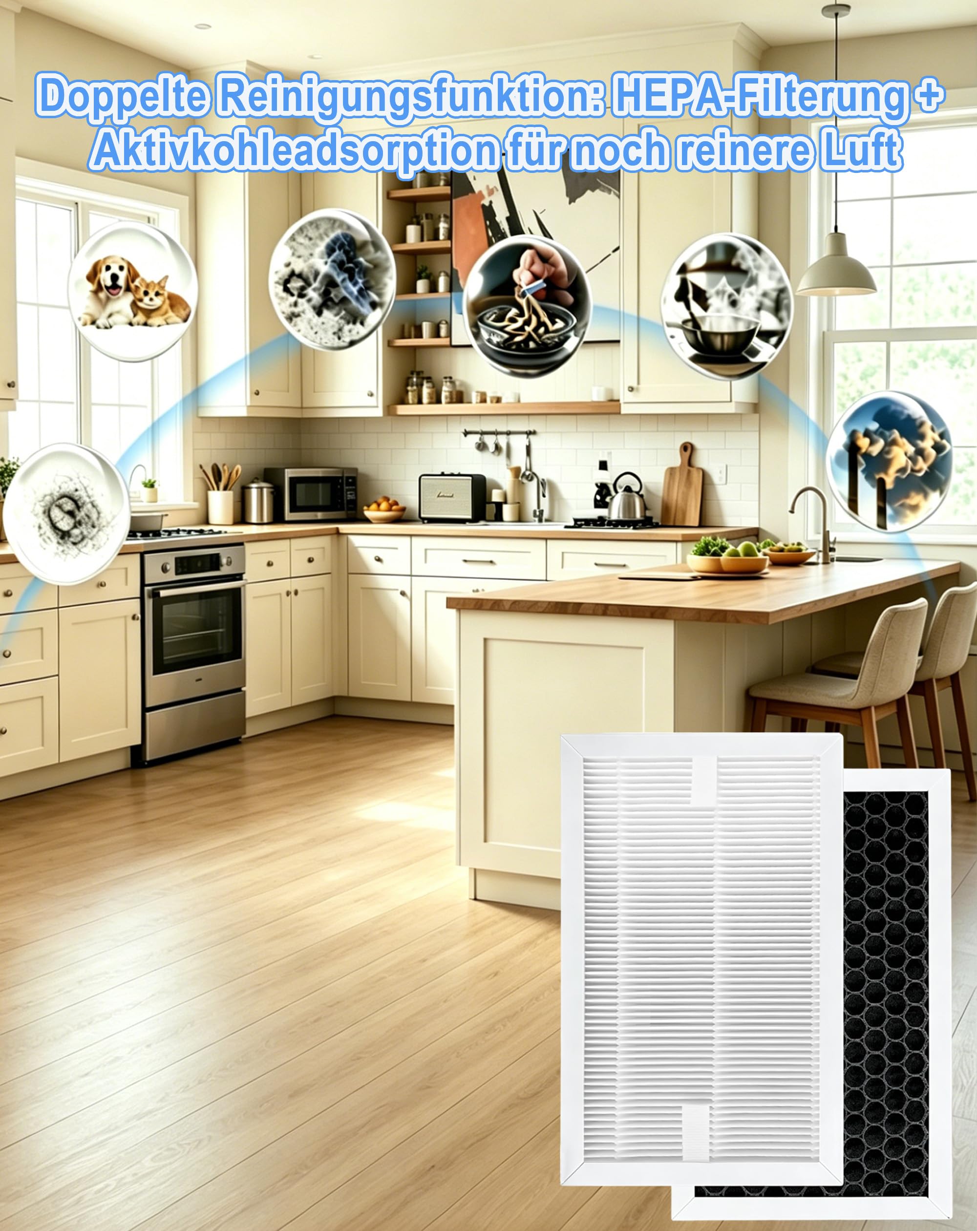 Set di 4 filtri deumidificatori compatibili con deumidificatori Bosch Dry Series 1000, 2000 e 4000, filtro di ricambio 2 in 1