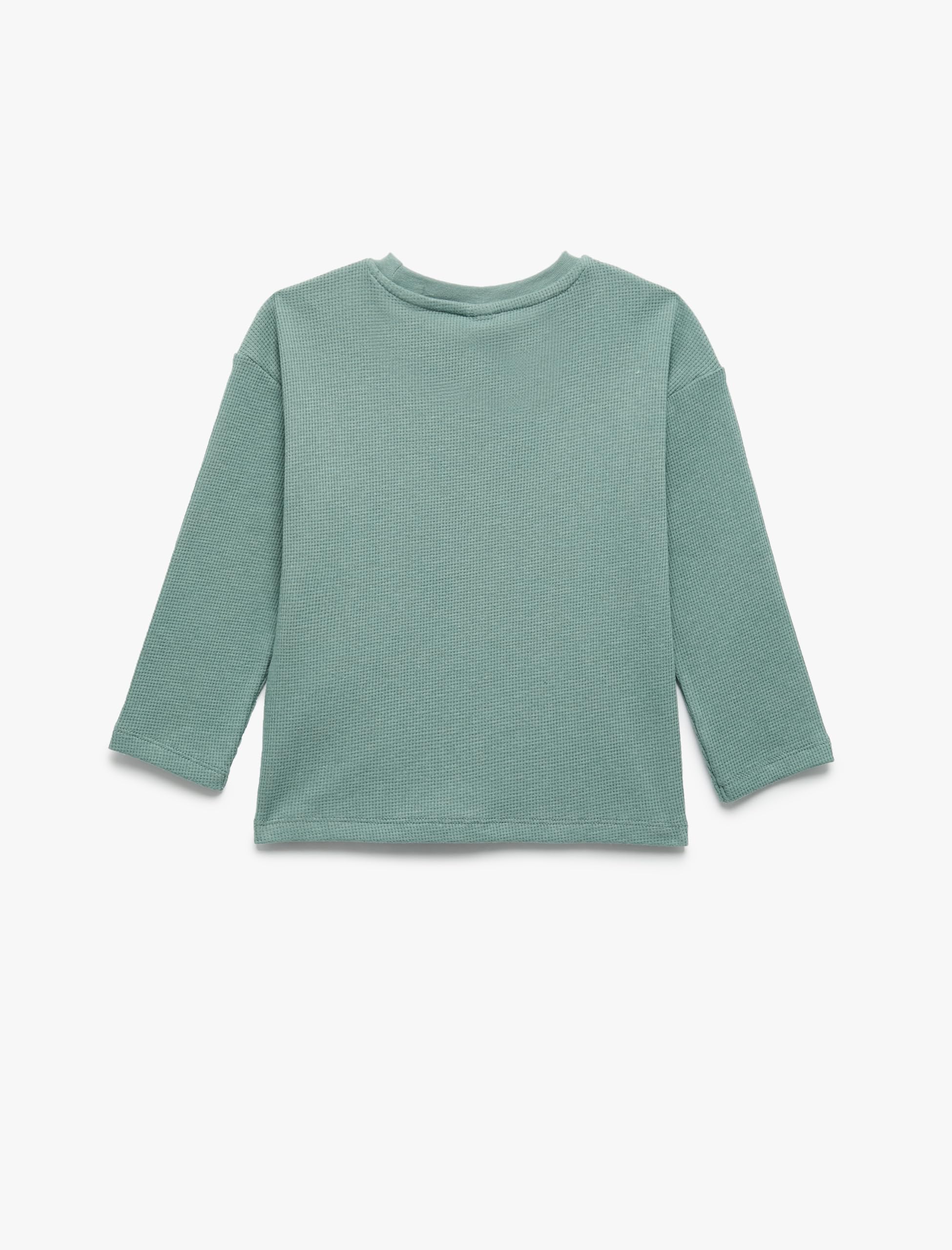 Koton Çocuk, Pamuklu, Uzun Kollu, T-Shirt, Yeşil, 24-36 Ay