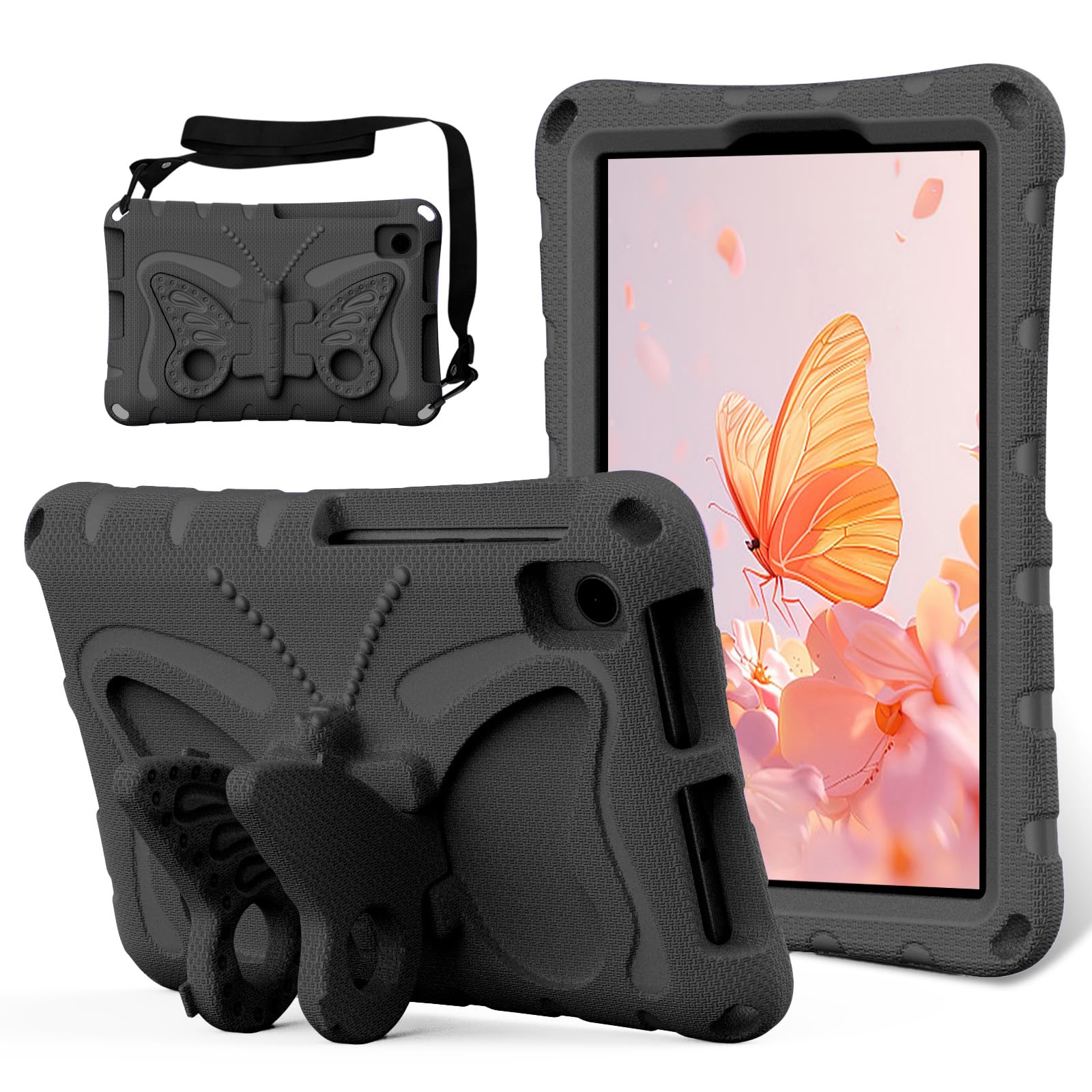 Funda TCL TAB 8 LE para niños con soporte de mariposa negro que evita caídas 8