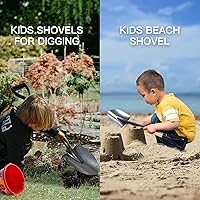 Vista 4 de Pala pequeña, pala de mango corto, longitud total de 28 pulgadas, palas para niños para excavar, palas para jardinería, pala de arena de metal