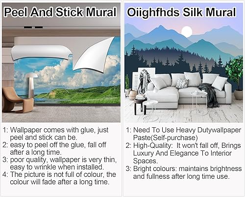 Miniatura 4 de Murales de pared de seda grandes, papel tapiz de puesta de sol, 155 pulgadas de ancho x 103 pulgadas de alto, papel tapiz chinoiserie, mostrando