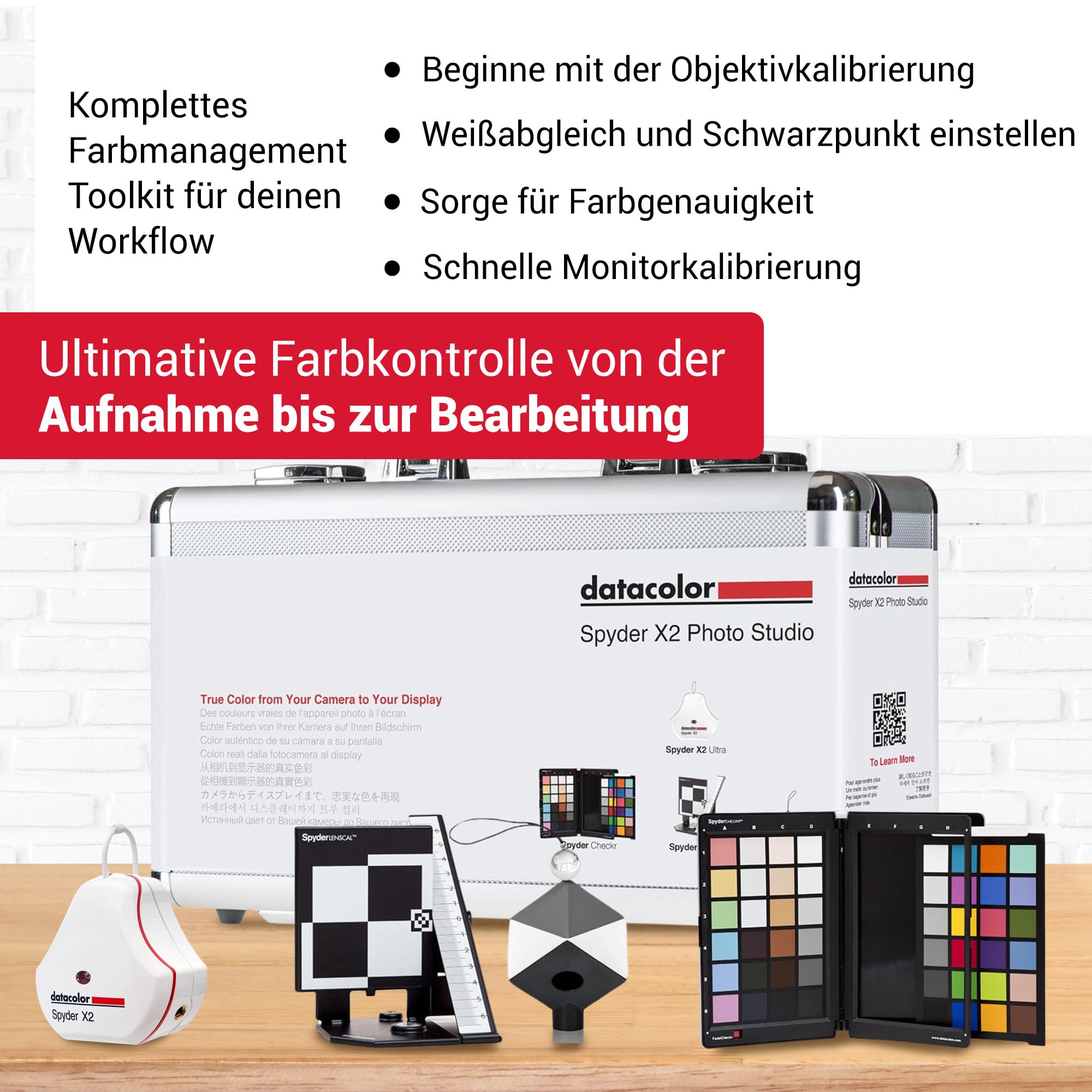 Datacolor Spyder X2 Photo Studio Kit: Das ultimative Farbmanagement-Toolkit für Fotografen für präzises Farbmanagement in jeder Lichtsituation über den Workflow hinweg, von Aufnahme bis Bearbeitung