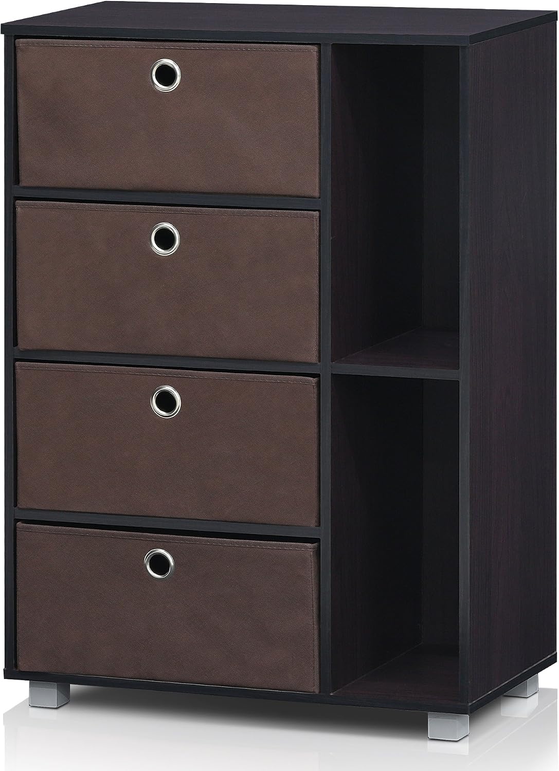 Furinno Andrey Multipurpose Storage Cabinet, Dark Walnut