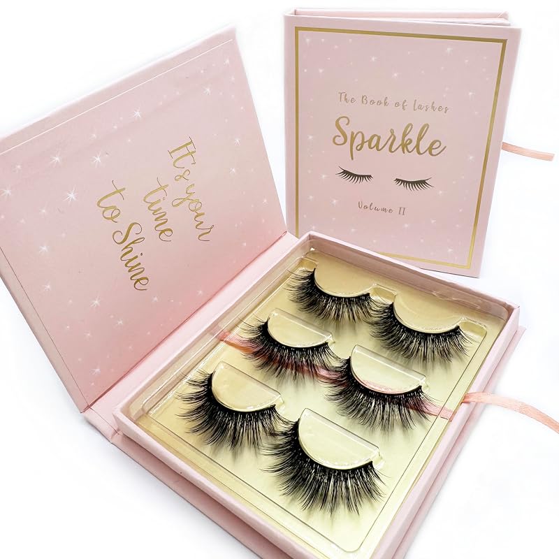 The Book of Lashes Volume 2 Sparkle Cílios Postiços Reutilizáveis, 3 Pares