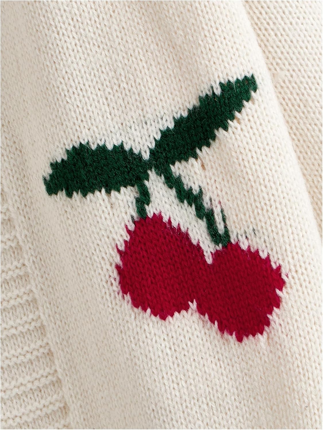 GORGLITTER Girl's Cute Cherry Cardigan Sweaters Open Front Long Sleeve Lightweight Knit Tops - Image 4