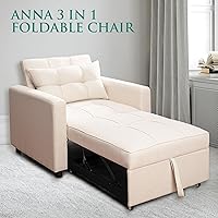 Vista 9 de Silla cama 3 en 1 – Silla cama convertible, silla convertible, sofá convertible multiposición para espacios pequeños, sofá convertible moderno
