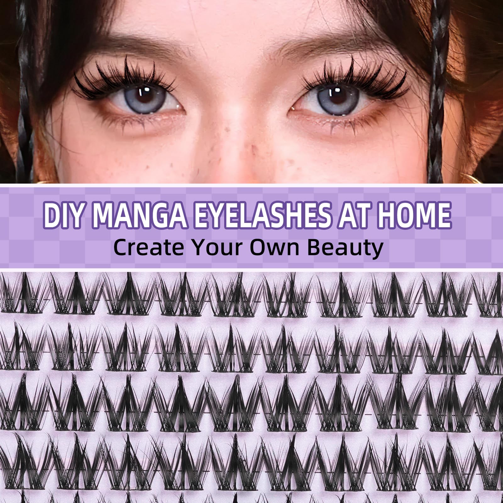 Amazon.com: B&Q Manga Lashes Clusters Anime Lashes 8-18mm Mixed