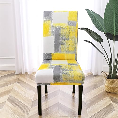 Miniatura 2 de Gibelle Juego de 4 fundas para sillas de comedor de elastano, elásticas para sillas de comedor, extraíbles y lavables, fundas de asiento para sillas