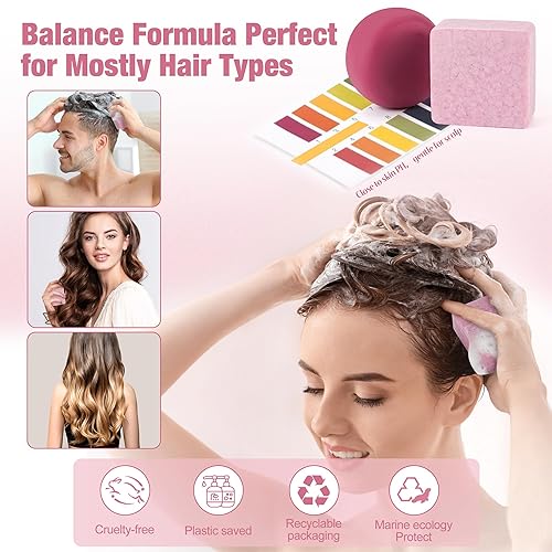 Miniatura 4 de Leafinty Juego de champú y acondicionador, barra de champú, champú y acondicionador en barra para cabello rizado, ondulado y rizado, vegano y cero