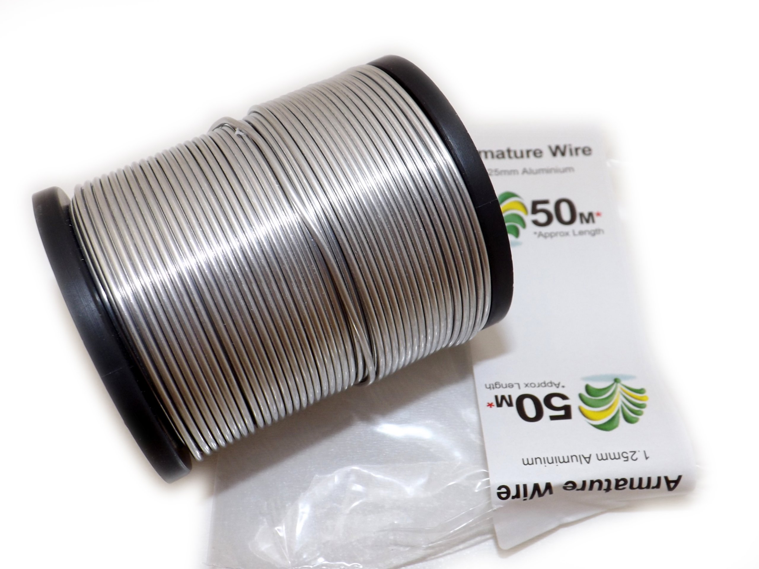 Aluminium Armature Wire - Spool - 1.25mm Gauge - 50m Length