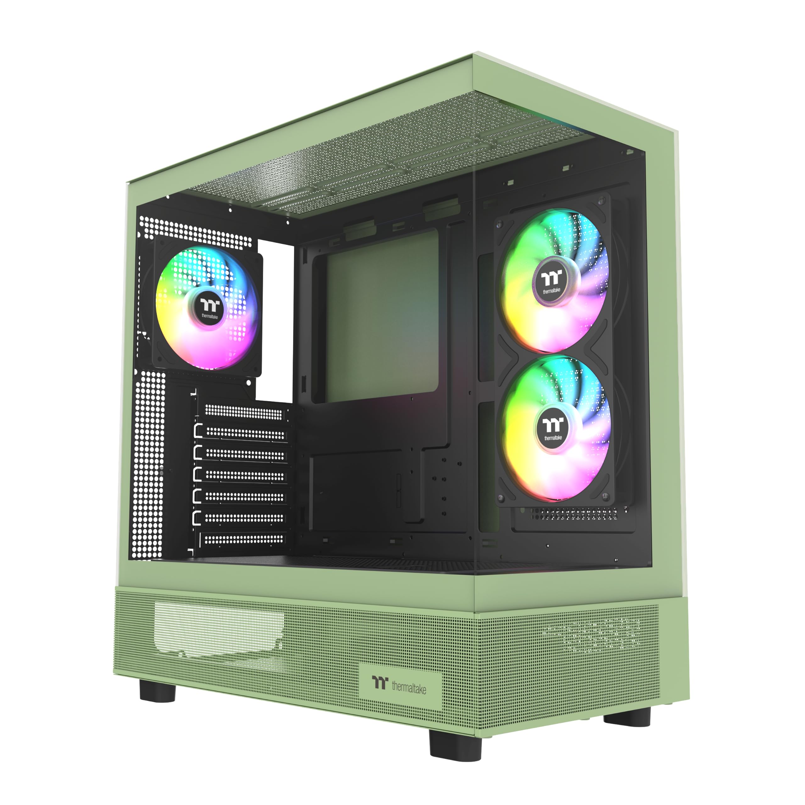 Thermaltake View 270 Plus SR TG ARGB; Mid Tower Chassis; 1xSF240 ARGB PWM Reverse Fan 1xSF120 ARGB PWM Fan; 360mm Radiator Support; 420mm GPU Clearance; Matcha Green; CA-1Y7-00MEWN-06