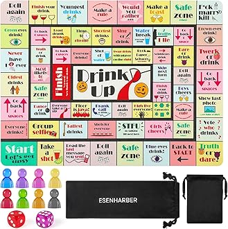 Drink Up Board Game, Drinking Games for Adults, Ideal for Girls Night Out, Adult Games for Game Night, Party Games (2-8 Players, Age 21+)