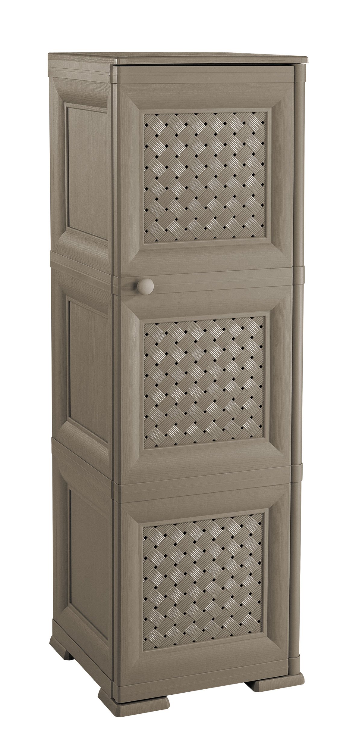 Tontarelli Single WHICKER Door 3 Tier Tall BOY ST. Cabinet WENGE