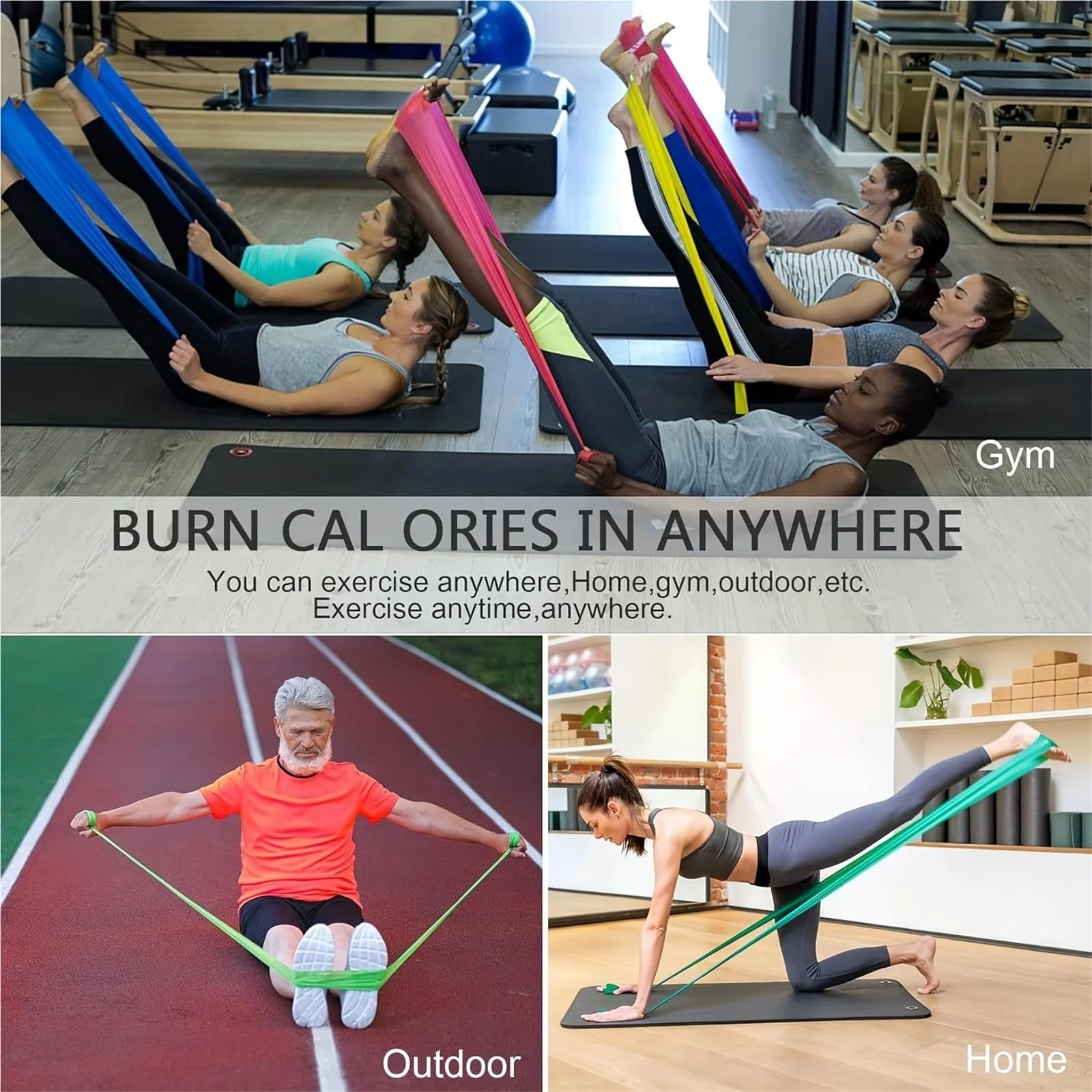 5 fasce elastiche di resistenza for yoga, for fitness e per Allenamento