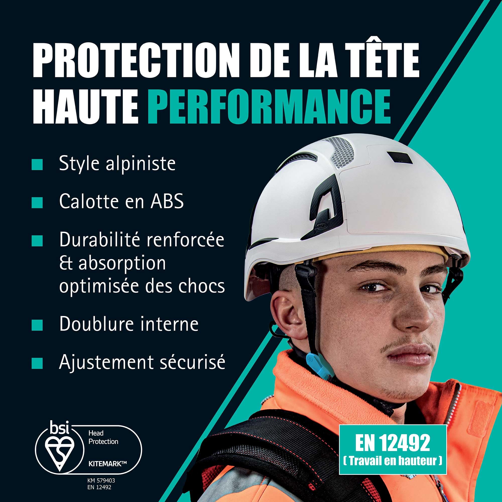 JSP Casque de Sécurité EVO ALTA Skyworker Crémaillère - Ventilé - Noir (ARC170-001-100)