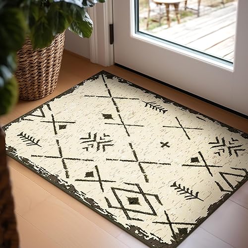 Ashler - Alfombra abstracta para entrada, 2 x 3, alfombra abstracta moderna para sala de estar, dormitorio, cocina, comedor, oficina, decoración del