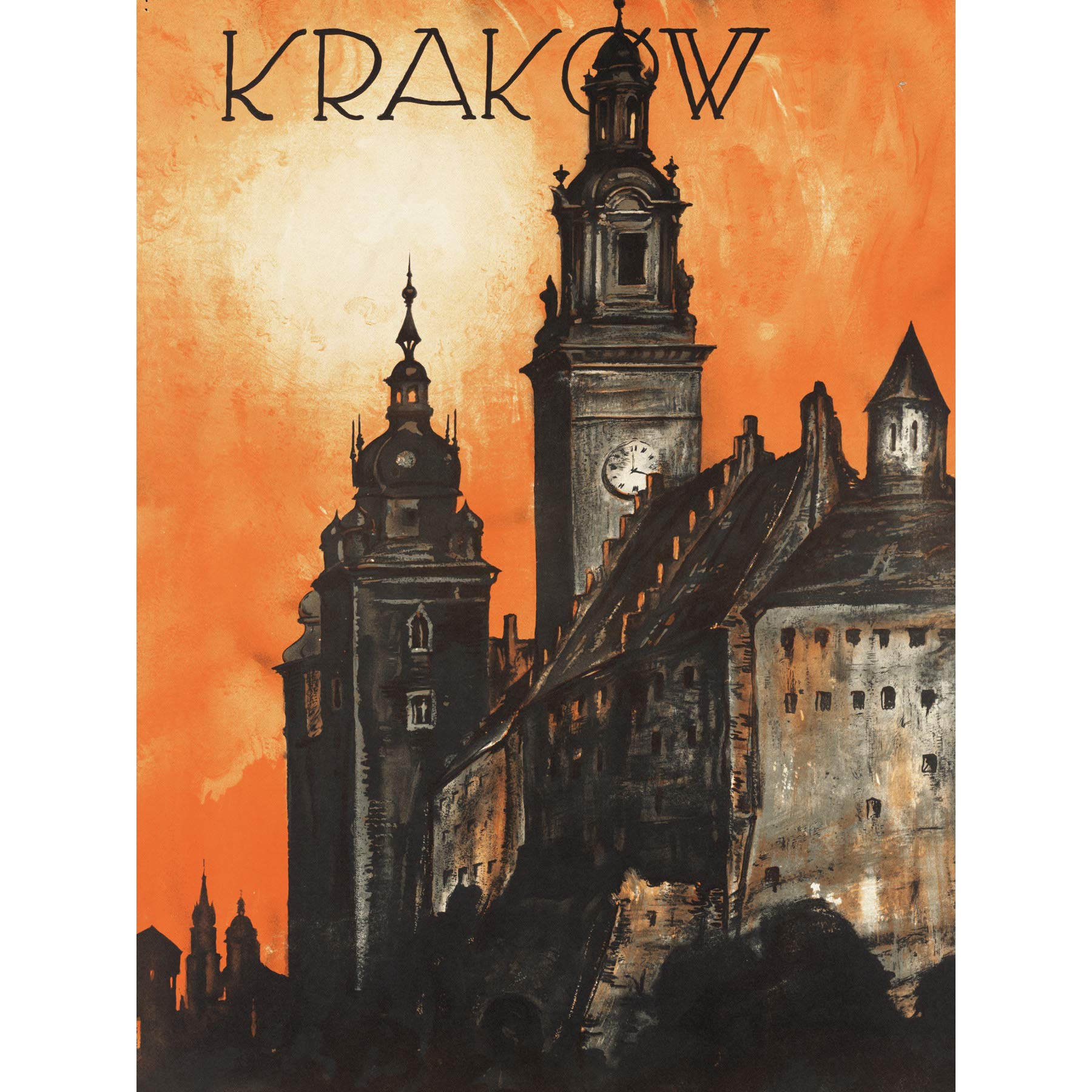 Krakow Poland Wawel Cathedral Travel Tourism Vintage Advert Large Print Poster Wall Art Decor Picture