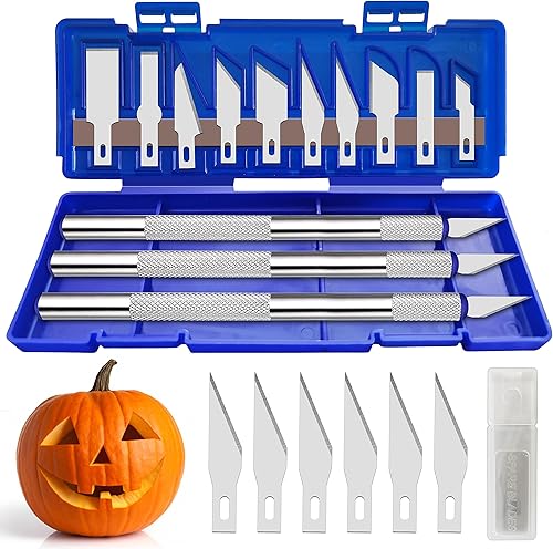 Juego de 21 cuchillos de precisión para manualidades, cuchillos afilados para álbumes de recortes, plantilla, modelado de arte, escultura, cuero de