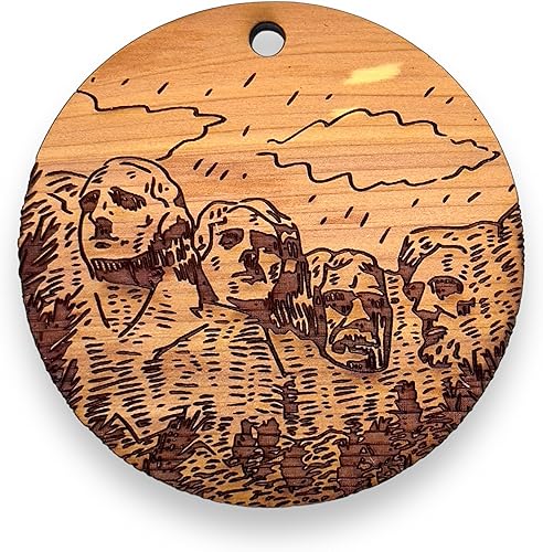 Mount Rushmore 2nd Edition - Round Cedar Ornament
