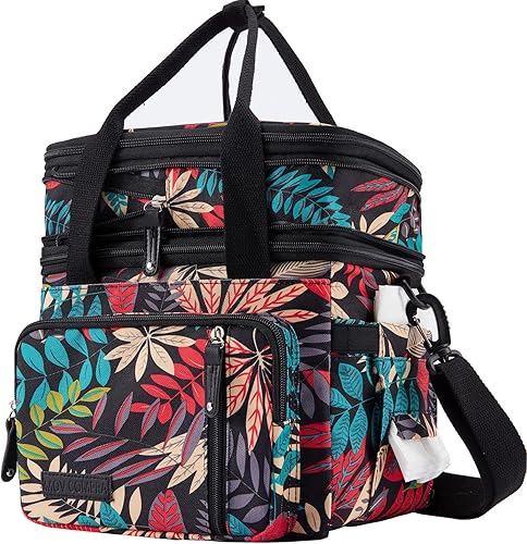 Miniatura 9 de MOV COMPRA Lonchera para mujeres y hombres, lonchera de doble cubierta, bolsas de almuerzo grandes expandibles, lonchera a prueba de fugas, bolsa