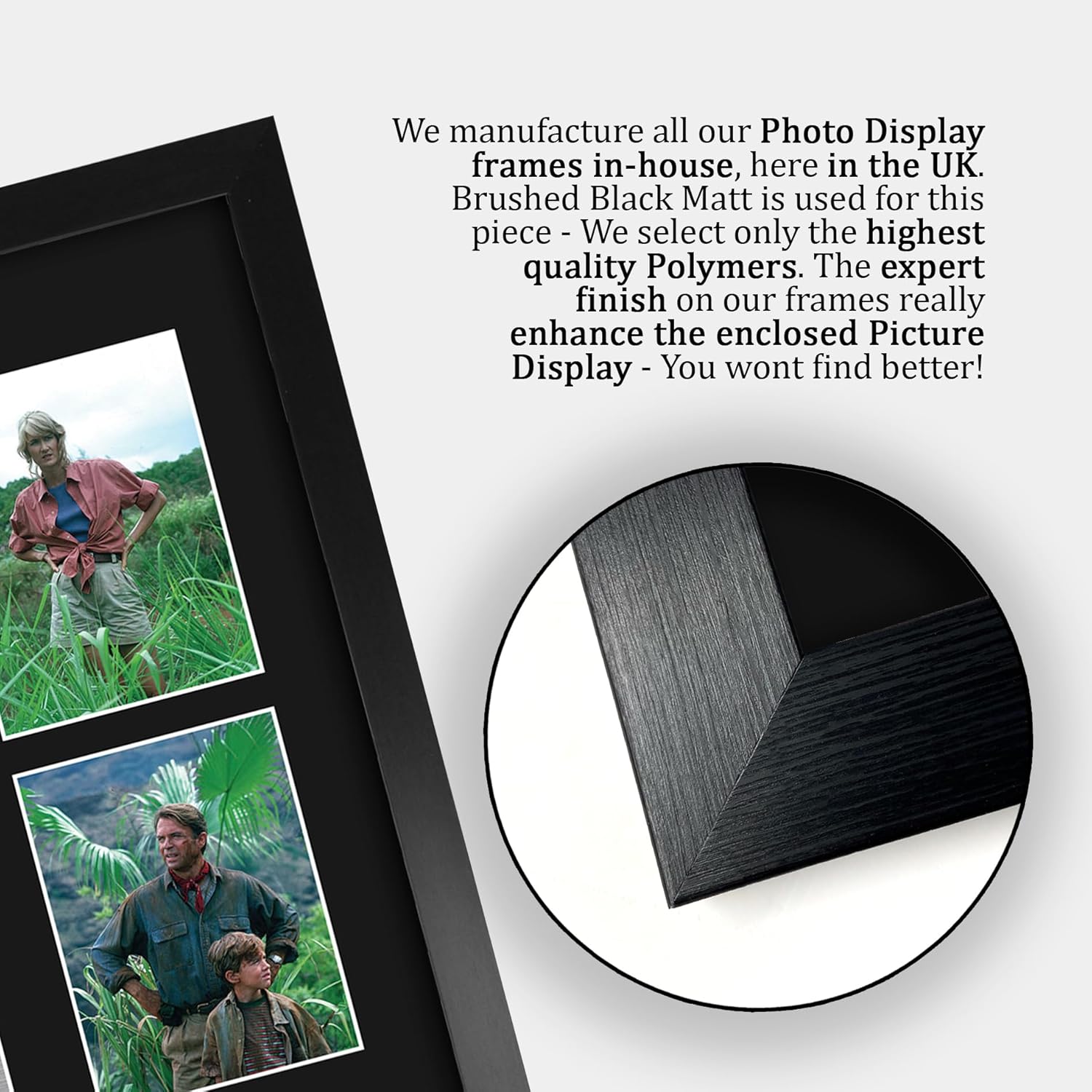 HWC Trading Jurassic Park 1 Gifts Printed Signed Autograph Presentation Display Montage for Movie Memorabilia Fans - 16" x 12" Framed