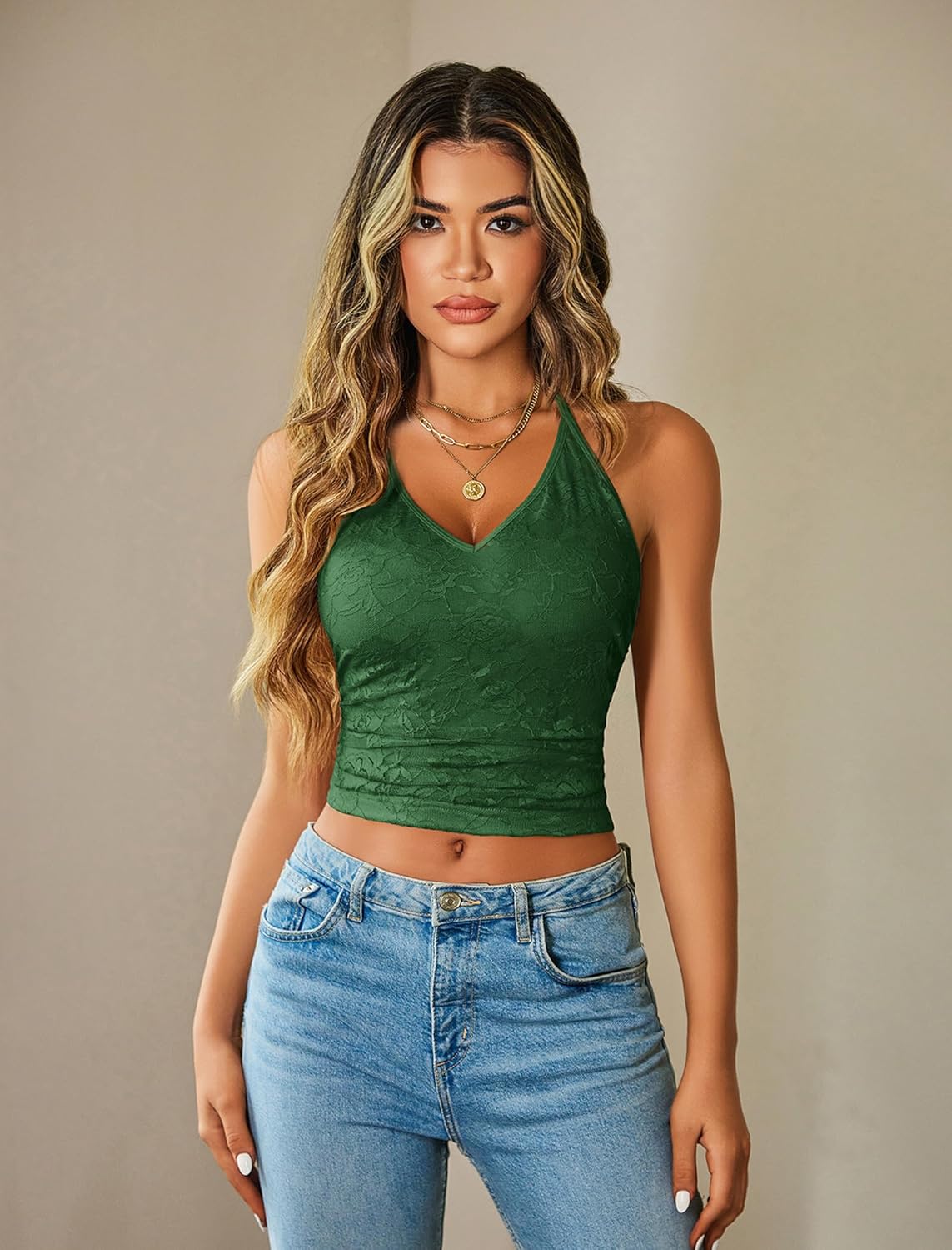 Avidlove Sexy Tops for Women Lace Camisole Y2k Halter Crop Top Slim Going Out Outfits 2025 Trendy - Image 7