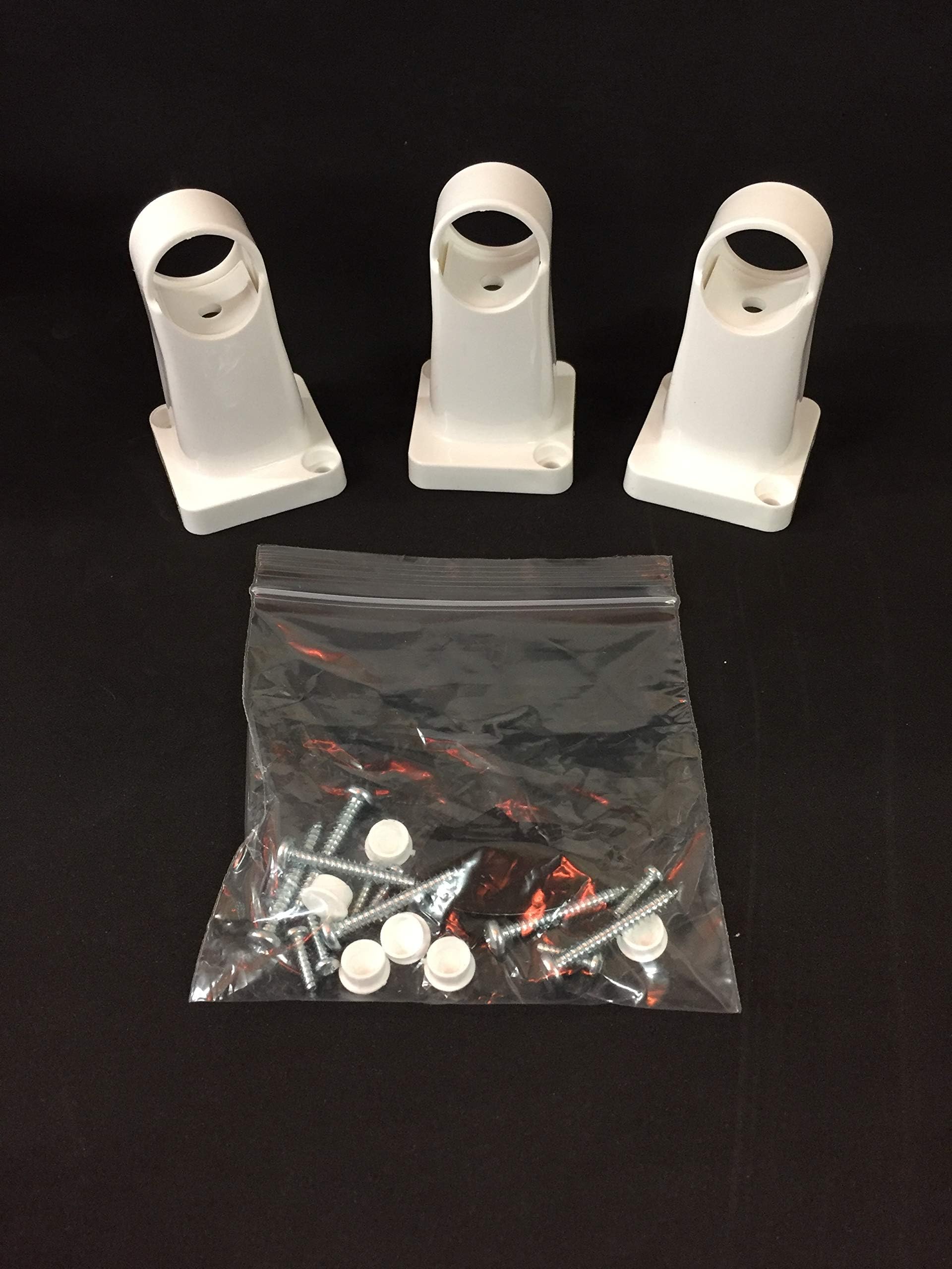 Consort Pack of 3 Towel Rail Brackets in White - 18500487 - Ideal for Bathroom Installation