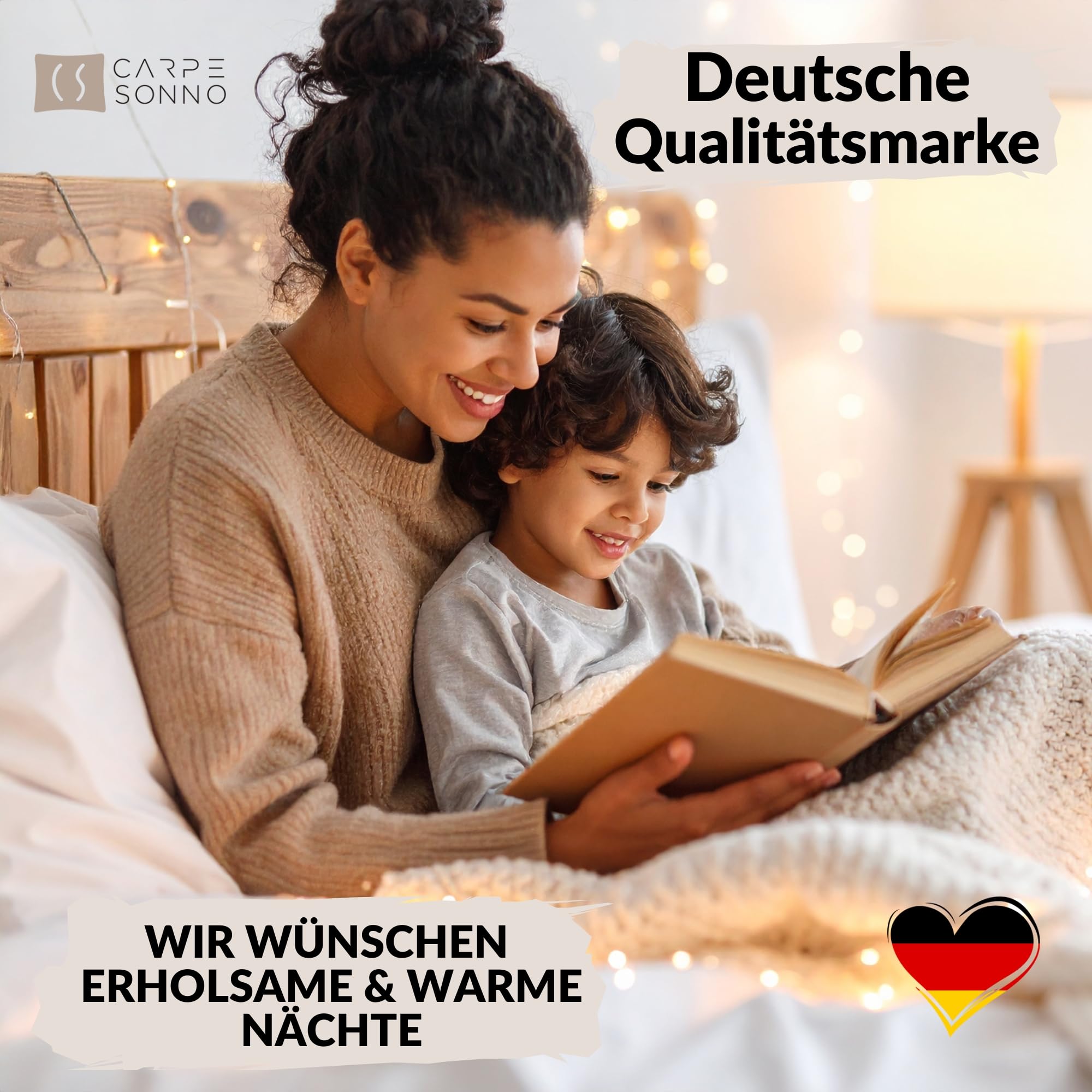 Carpe Sonno Biber Bettwäsche 135x200cm Weiß [Made in Germany] - 100% Baumwolle - Set 2 teilig Kissen und Decke | Flanell Bettwäsche 135x200 Winter | Biber Bettbezug | Winterbettwäsche kuschelig