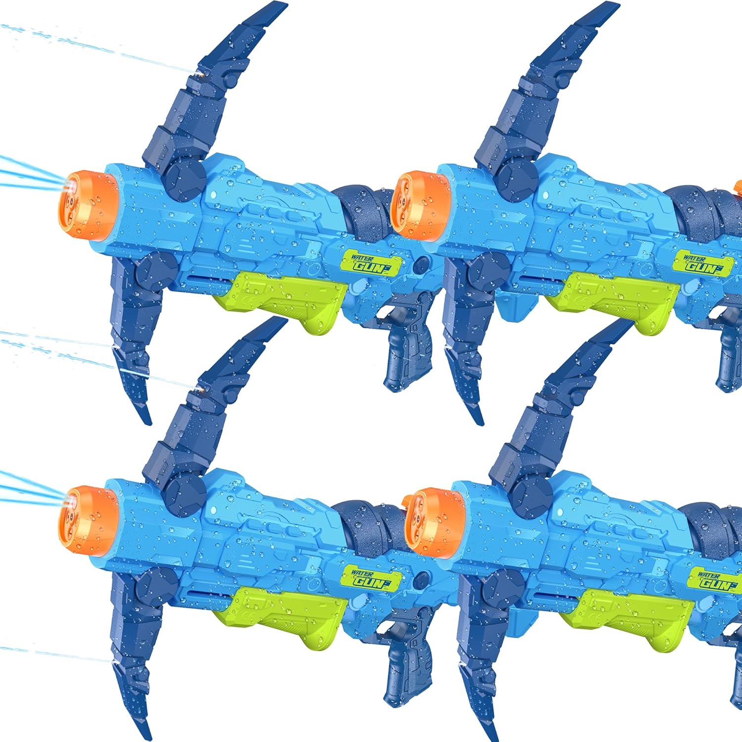 4 PCS Water Gun for Kids, Squirt Guns Water Soaker Blaster 2 Nozzle