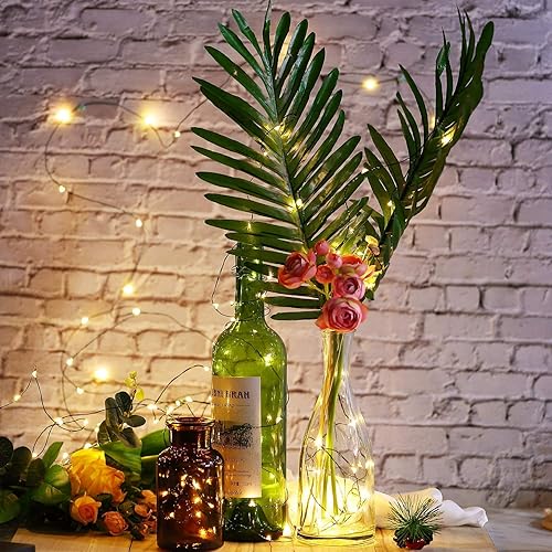 Miniatura 3 de Guirnalda de luces a pilas, 50 micro LED de 18 pies, luces estrelladas, luces de Navidad, luces de luciérnaga con alambre de cobre verde oscuro para