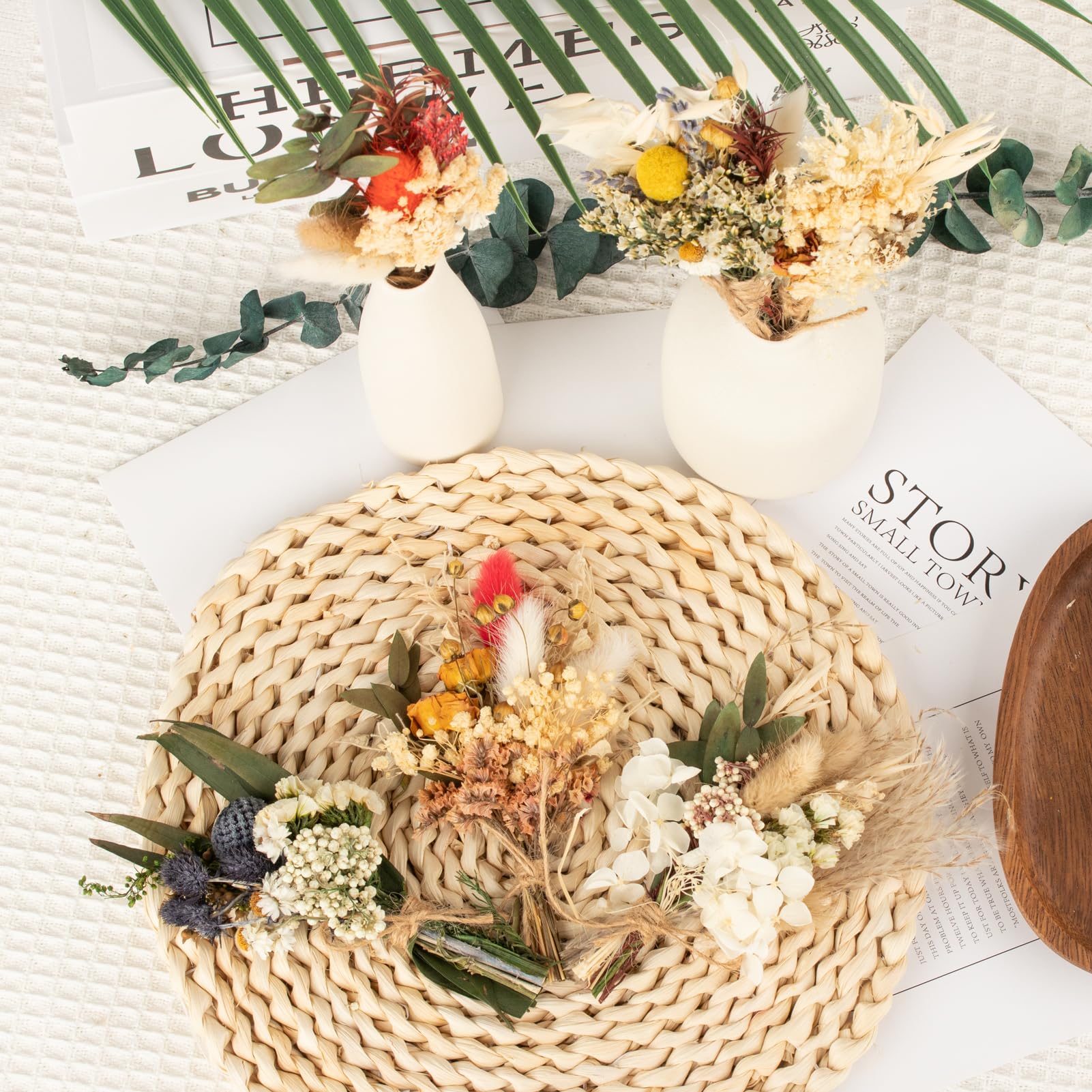 KSJEHW Gedroogde Bloemen Set voor Knutselen - Krans