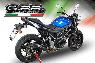 GPR EXHAUST SYSTEM Scarico S.193.DENE Terminale Omologato con Raccordo Compatibile con SUZUKI SV 650 A 2016/17 Deeptone Nero