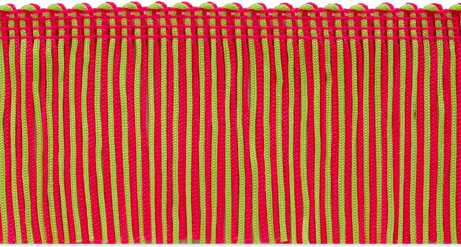 Trims By The Yard 2" Multicolor Chainette Fringe Trim, Polyester-Made Decorative Fringe Trim, Versatile Fringes for Costumes, Uniforms, Home Decor, and Party Decorations, 20 Yards, Christmas Multi