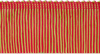 Trims By The Yard 2" Multicolor Chainette Fringe Trim, Polyester-Made Decorative Fringe Trim, Versatile Fringes for Costumes, Uniforms, Home Decor, and Party Decorations, 5 Yards, Fuchsia Multi