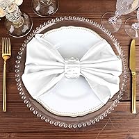 Vista 5 de Efavormart Juego de 25 Servilletas de Tela, Servilletas de Cena Blancas Sin Costuras de 20x20 Pulgadas, Servilletas de Mesa de Lino Lavables