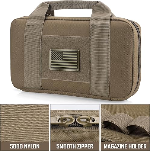 Miniatura 4 de LIVANS Funda táctica para pistola de pistola, funda acolchada para pistola doble, funda suave para pistola de pistola, funda rectangular para pistola