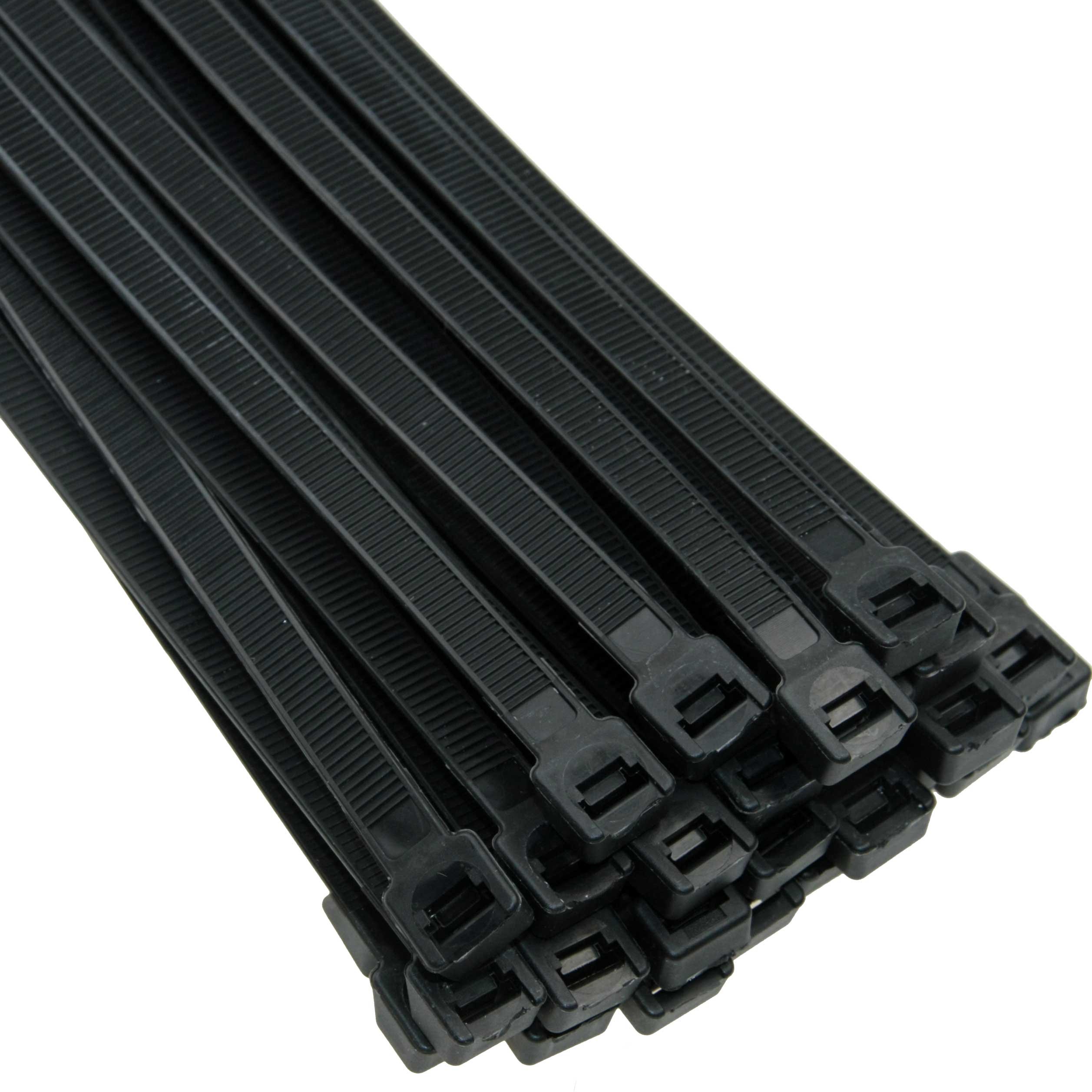 Alca Kabelbinder 3,6 X 300 Mm – 100 Stück, Schwarz, UV-beständig, Nylon 6.6