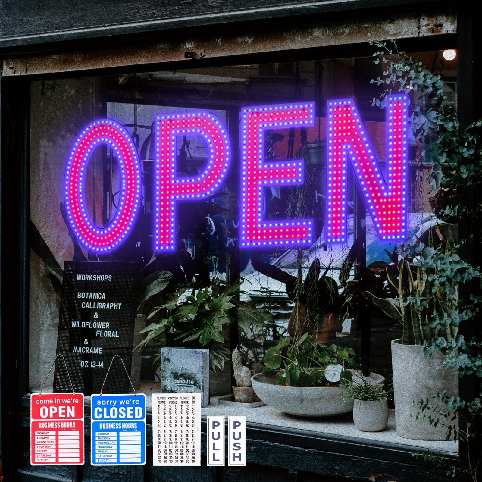 Amazon.com : MaxLit 32'' X 17'' New Jumbo ULTRA BRIGHT LED Open Sign ...