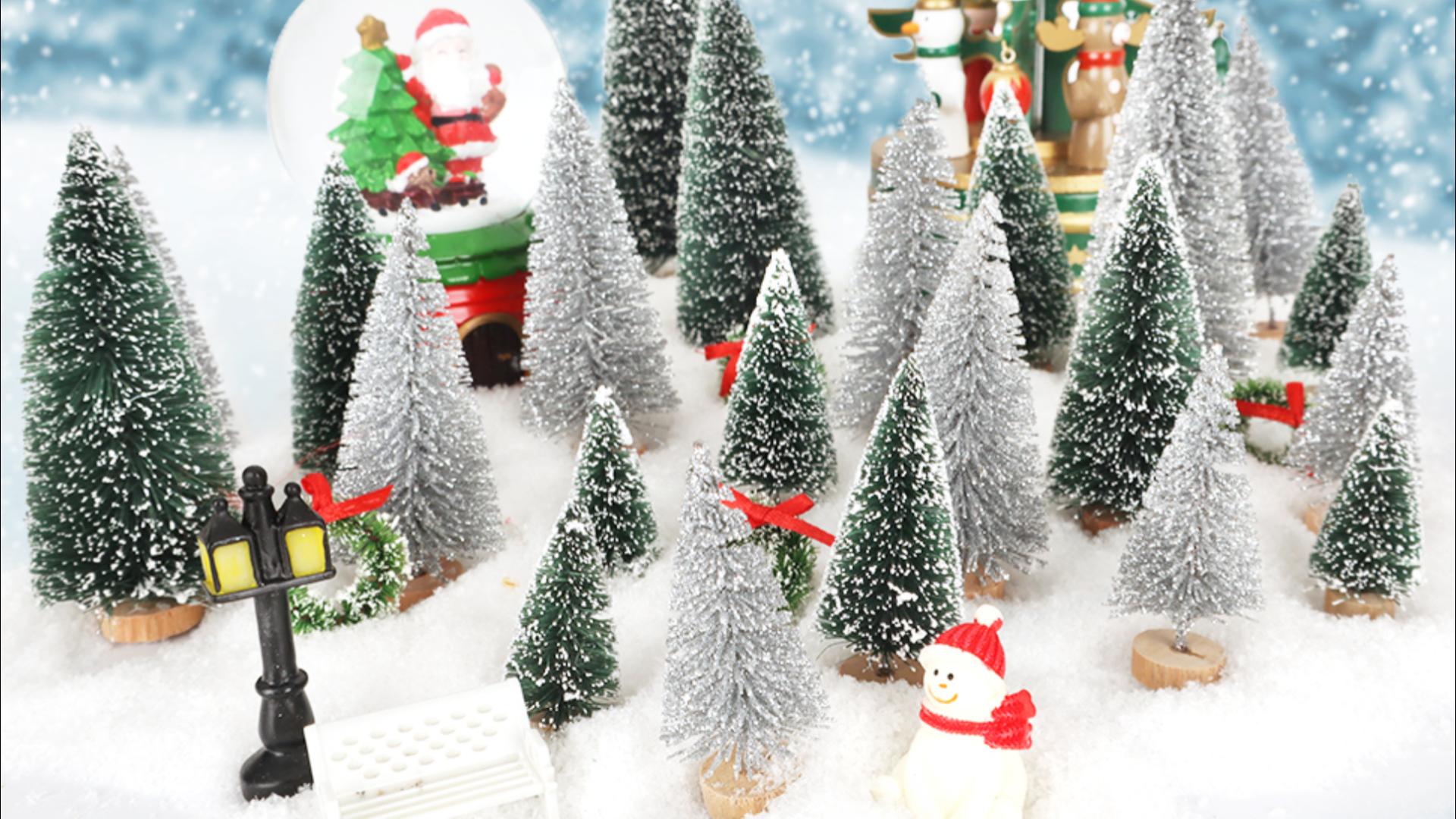 Amazon.com: Mini Christmas Tree, Small Pine Tree with Wooden Bases