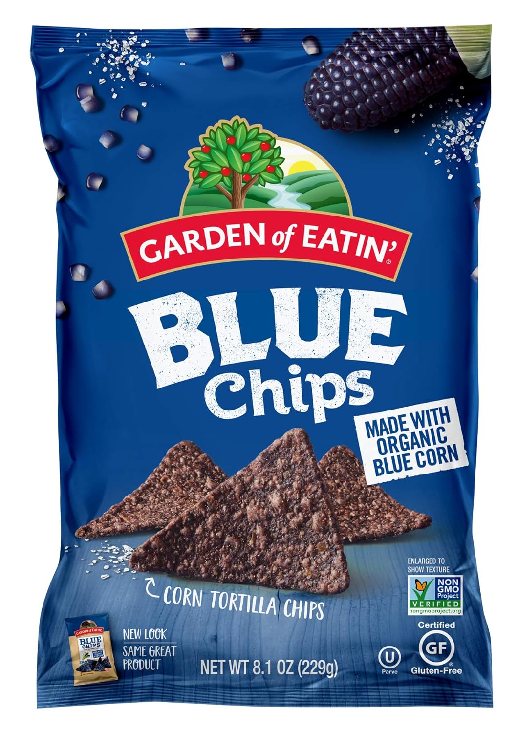 Garden of Eatin' Blue Corn Tortilla Chips, Blue Chips, 8.1 Oz (Pack of 12) (Packaging May Vary)
