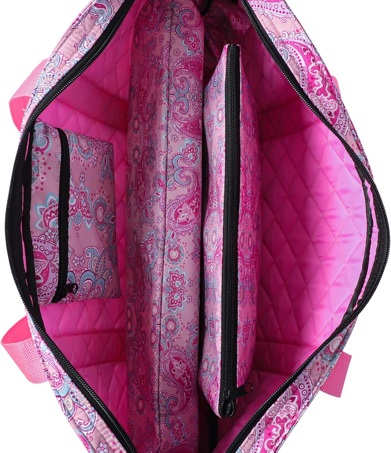 Empty Mahjong Bag,Thickened Pink Printed American Mahjong Game Set, Tiles Bag and Mahjong Racks&Pushers Drawstring Bag Included (Case Only)