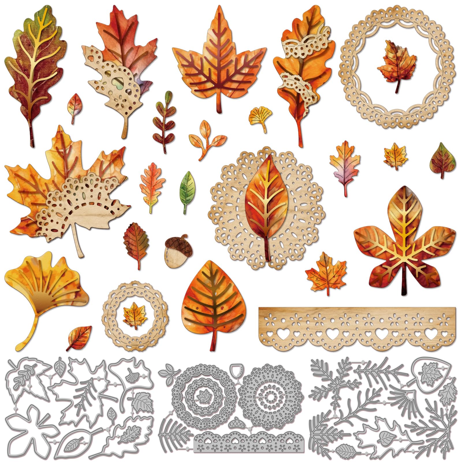 GLOBLELAND Lace Leaves Cutting Dies for Card Making โ image 1