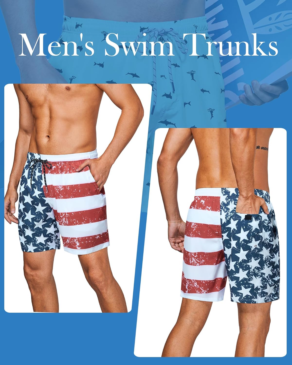 7inch Mens Swim Trunks: with Mesh Liner Pockets Drawstring Quick Dry Stretch Lined Funny Beach Swimming Pool Surf - Image 2
