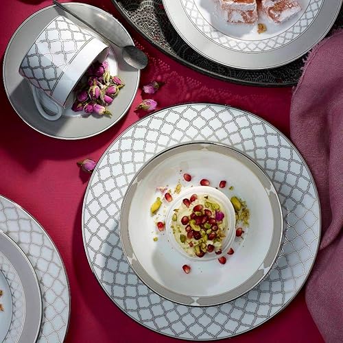 Miniatura 2 de Noritake Eternal Palace - Juego de vajilla de 5 piezas, color grisblanco